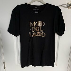 Modelland Black Short Sleeve Crew Neck Casual T Shirt - 18693